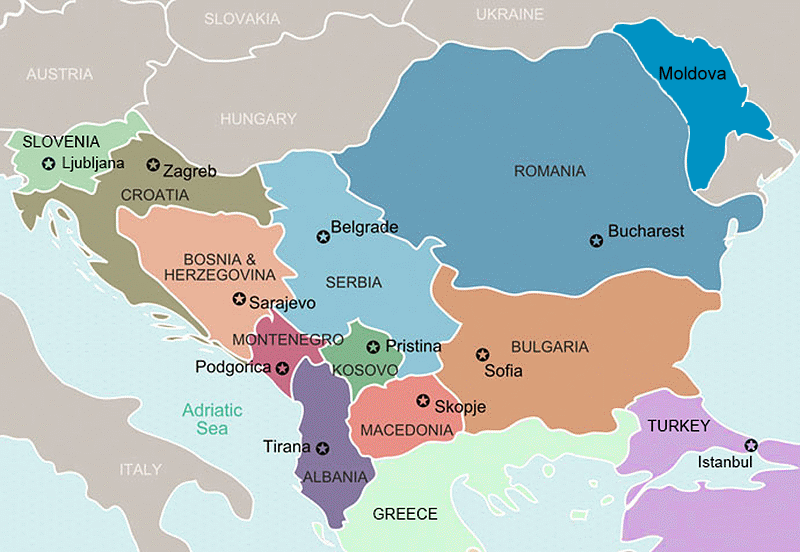 balkans countries map