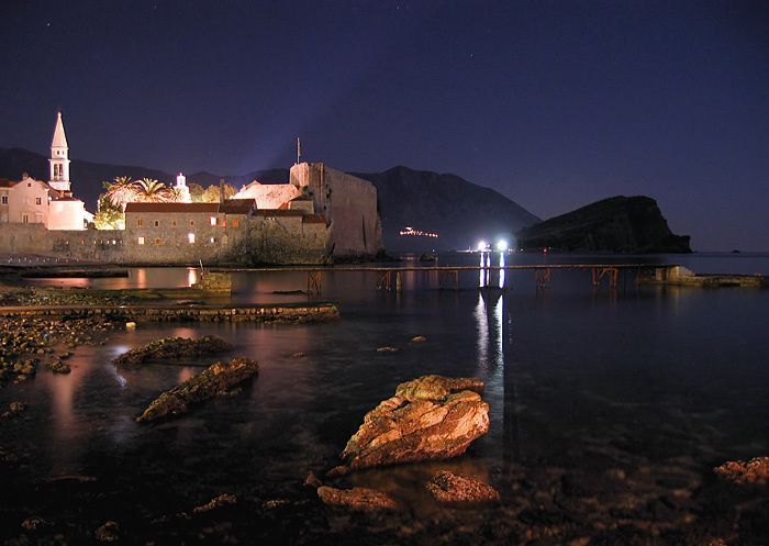 budva night montenegro