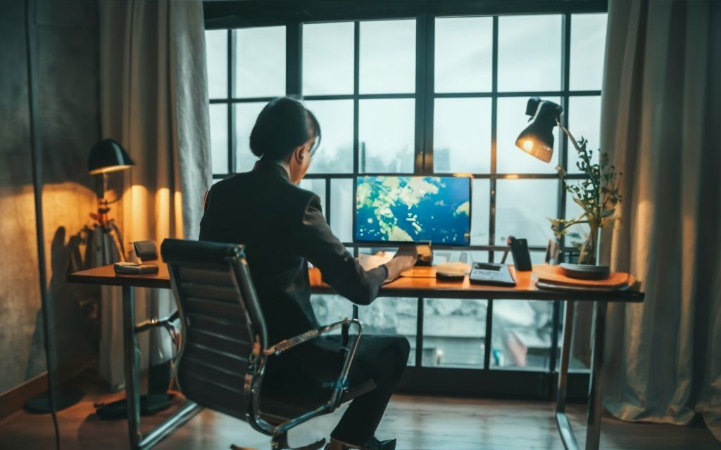 travel agent working home